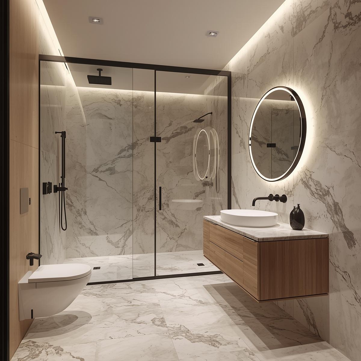 Edirne seramik ustası - Modern lüks banyo seramik uygulama, mermer duvar ve zemin döşeme